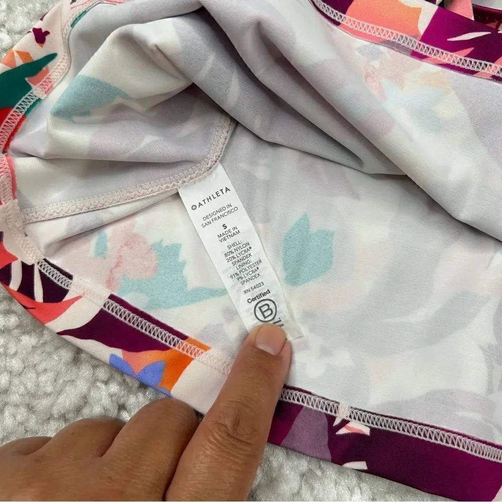Athleta Daybreak Tropical Triangle Tankini Swim Top